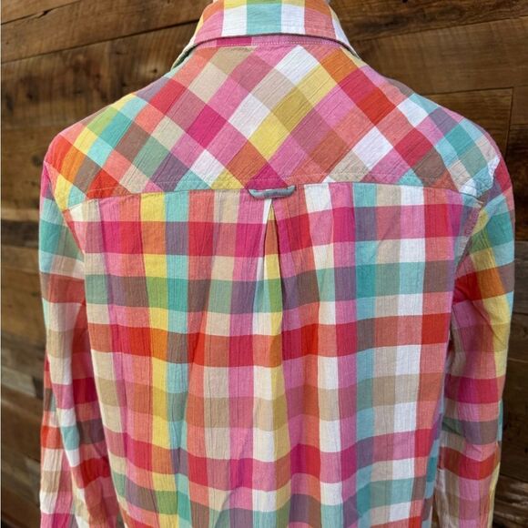 Pendleton 100% cotton long sleeve button down plaid blouse sz M EUC - Picture 3 of 6